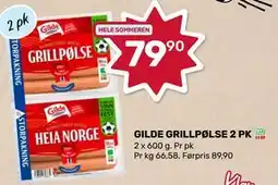 Matkroken GILDE GRILLPØLSE 2 PK tilbud