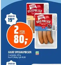 Coop Obs GILDE SPESIALPØLSER tilbud