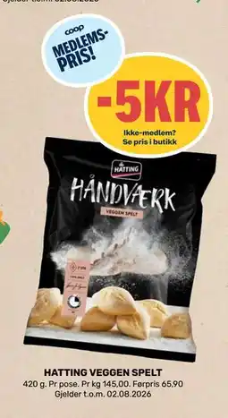 Matkroken HATTING VEGGEN SPELT, Medlemspris tilbud