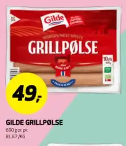 Bunnpris GILDE GRILLPØLSE tilbud