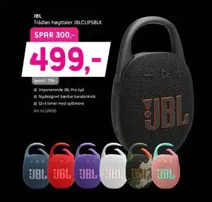 JBL Trådløs høyttaler JBLCLIP5BLK