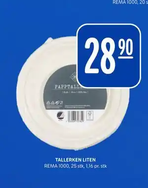 Rema 1000 TALLERKEN LITEN tilbud