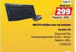 POWER Logitech MK270 trådløs mus og tastatur tilbud