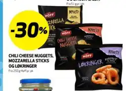 Bunnpris CHILI CHEESE NUGGETS, MOZZARELLA STICKS OG LØKRINGER tilbud