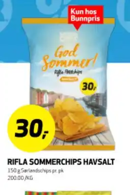 Bunnpris RIFLA SOMMERCHIPS HAVSALT tilbud