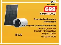 POWER Overvåkningskamera + solcellepanel tilbud
