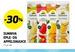 Bunnpris SUNNIVA EPLE- OG APPELSINJUICE tilbud