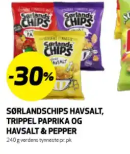 Bunnpris SØRLANDSCHIPS HAVSALT, TRIPPEL PAPRIKA OG HAVSALT & PEPPER tilbud