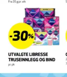 Bunnpris UTVALGTE LIBRESSE TRUSEINNLEGG OG BIND tilbud