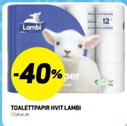 Bunnpris TOALETTPAPIR HVIT LAMBI tilbud