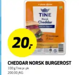 Bunnpris CHEDDAR NORSK BURGEROST tilbud