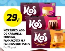 Bunnpris KOS SJOKOLADE- OG KARAMELLPUDDING, PANNACOTTA M./ PASJONSFRUKTSAUS tilbud