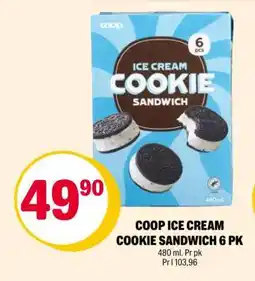 Coop Extra COOP ICE CREAM COOKIE SANDWICH 6 PK tilbud