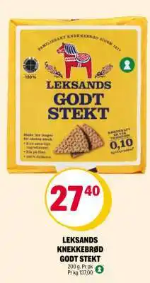 Coop Extra LEKSANDS KNEKKEBRØD GODT STEKT tilbud