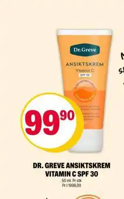 Coop Extra DR. GREVE ANSIKTSKREM VITAMIN C SPF 30 tilbud