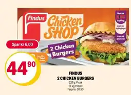 Coop Extra FINDUS 2 CHICKEN BURGERS tilbud