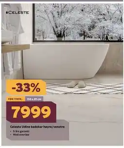Megaflis Celeste Udine badekar høyre/venstre tilbud