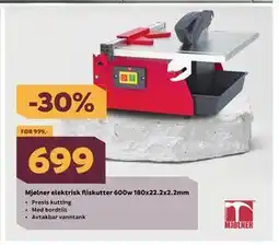 Megaflis Mjølner elektrisk fliskutter 600w 180x22.2x2.2mm tilbud