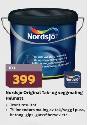 Megaflis Nordsjø Original Tak- og veggmaling Helmatt tilbud