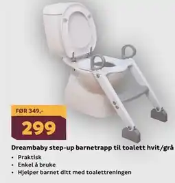 Megaflis Dreambaby step-up barnetrapp til toalett hvit/grå tilbud