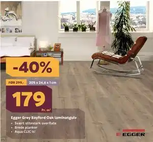 Megaflis Egger Grey Bayford Oak laminatgulv tilbud