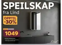 Megaflis Lind Steel speilskap 40 hvit tilbud
