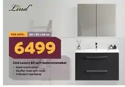 Megaflis Lind Luxury 80 sort baderomsmøbel tilbud