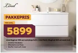 Megaflis Lind Magical 100 servantskap hvit + Lind Park/Magical 100 servant hvit tilbud