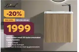 Megaflis Lind Timber small 50 baderomsmøbel høyre/venstre tilbud