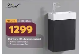 Megaflis Lind Sharp 40 baderomsmøbel sort tilbud