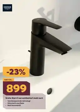 Megaflis Grohe Start S servantbatteri matt sort tilbud