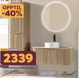 Megaflis Lind Breath 100 servantskap 100 x 45,5 x 40 cm tilbud