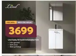 Megaflis Lind Sæby 50 baderomsmøbel hvit tilbud