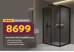 Megaflis Innovation Silke dusjhjørne sort tilbud