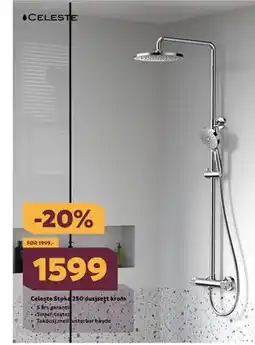 Megaflis Celeste Stoke 250 dusjsett krom tilbud