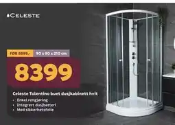 Megaflis Celeste Tolentino buet dusjkabinett hvit tilbud