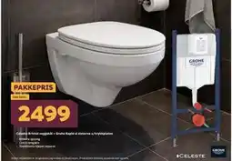 Megaflis Celeste Bristol veggskål + Grohe Rapid sl sisterne u/trykkplatee tilbud