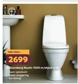 Megaflis Gustavsberg Nautic 1500 m/skjult s-lås tilbud