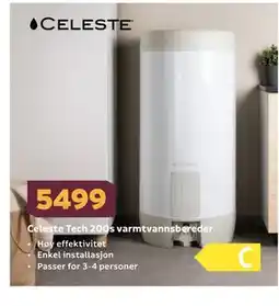 Megaflis Celeste Tech 200s varmtvannsbereder tilbud
