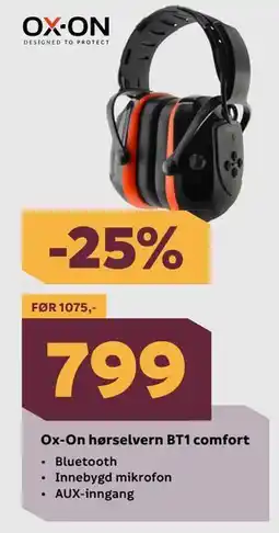 Megaflis Ox-On hørselvern BT1 comfort tilbud
