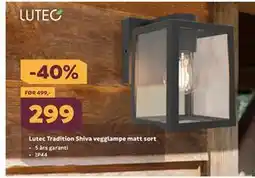 Megaflis Lutec Tradition Shiva vegglampe matt sort tilbud