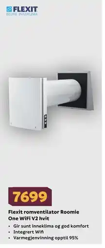 Megaflis Flexit romventilator Roomie One WiFi V2 hvit tilbud
