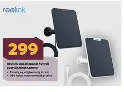Megaflis Reolink solcellepanel hvit til overvåkningskamera tilbud