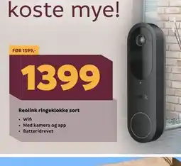 Megaflis Reolink ringeklokke sort tilbud