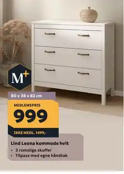 Megaflis Lind Leona kommode hvit tilbud