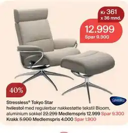 Møbelringen Stressless Tokyo Star, Medlemspris tilbud