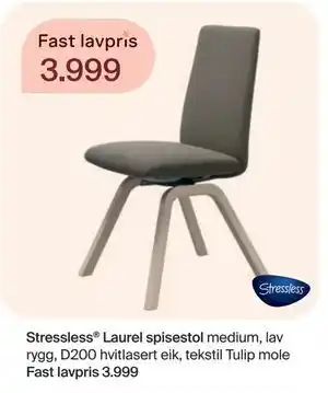 Møbelringen Stressless Laurel spisestol medium, lav rygg tilbud