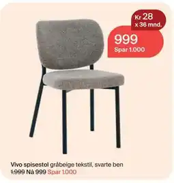 Møbelringen Vivo spisestol tilbud