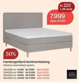 Møbelringen Hardangerfjord kontinentalseng tilbud