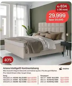 Møbelringen Ariana Intelligel Kontinentalseng tilbud